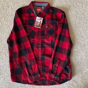 Men's Coleman Red and black Plaid Button Shirt